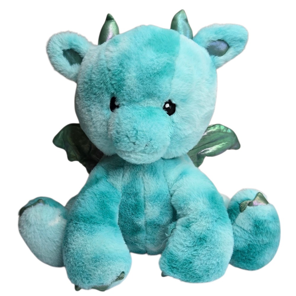 FAO Schwarz Glow Brights Dragon 12" Blue Plush Light‎ Up Sound Effects Tested